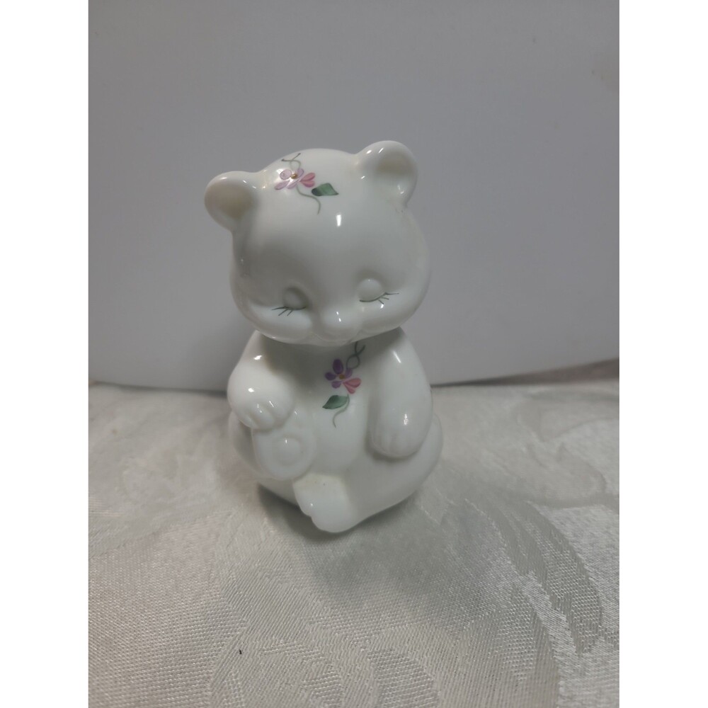 Vintage White Fenton Bear